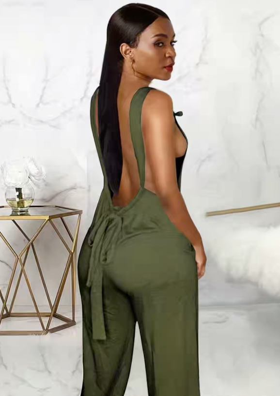 Backless Tie Jumpsuit